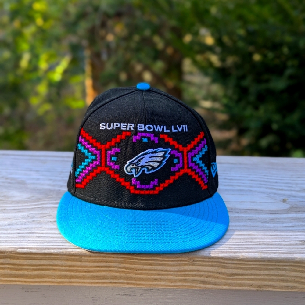 Men's New Era Black/Teal Philadelphia Eagles Super Bowl LVII Tarmac 9FIFTY Hat